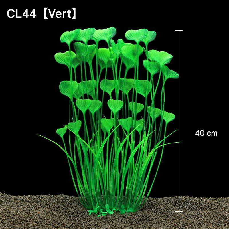 Herbes artificielles en plastique pour aquarium MCBOSON (forme de coeur) vert - Imagen 2