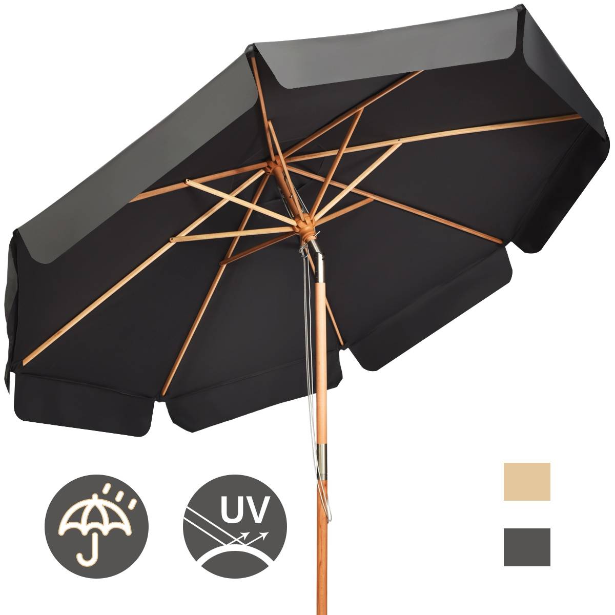 Maison Chic - Parasol Inclinable Ø300x253CM avec Manivelle Anti-UV Protection Solaire Toile Polyester