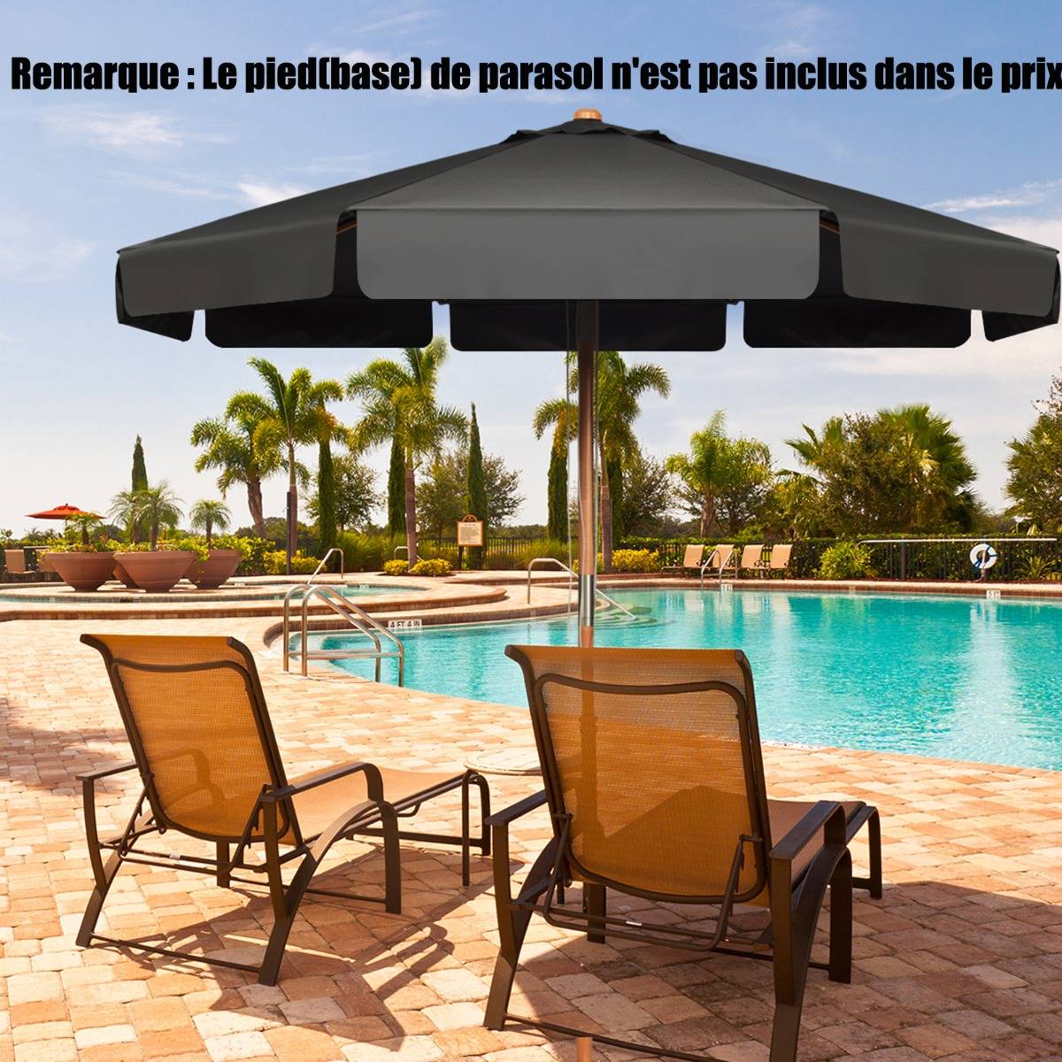 Maison Chic - Parasol Inclinable Ø300x253CM avec Manivelle Anti-UV Protection Solaire Toile Polyester - Image 2