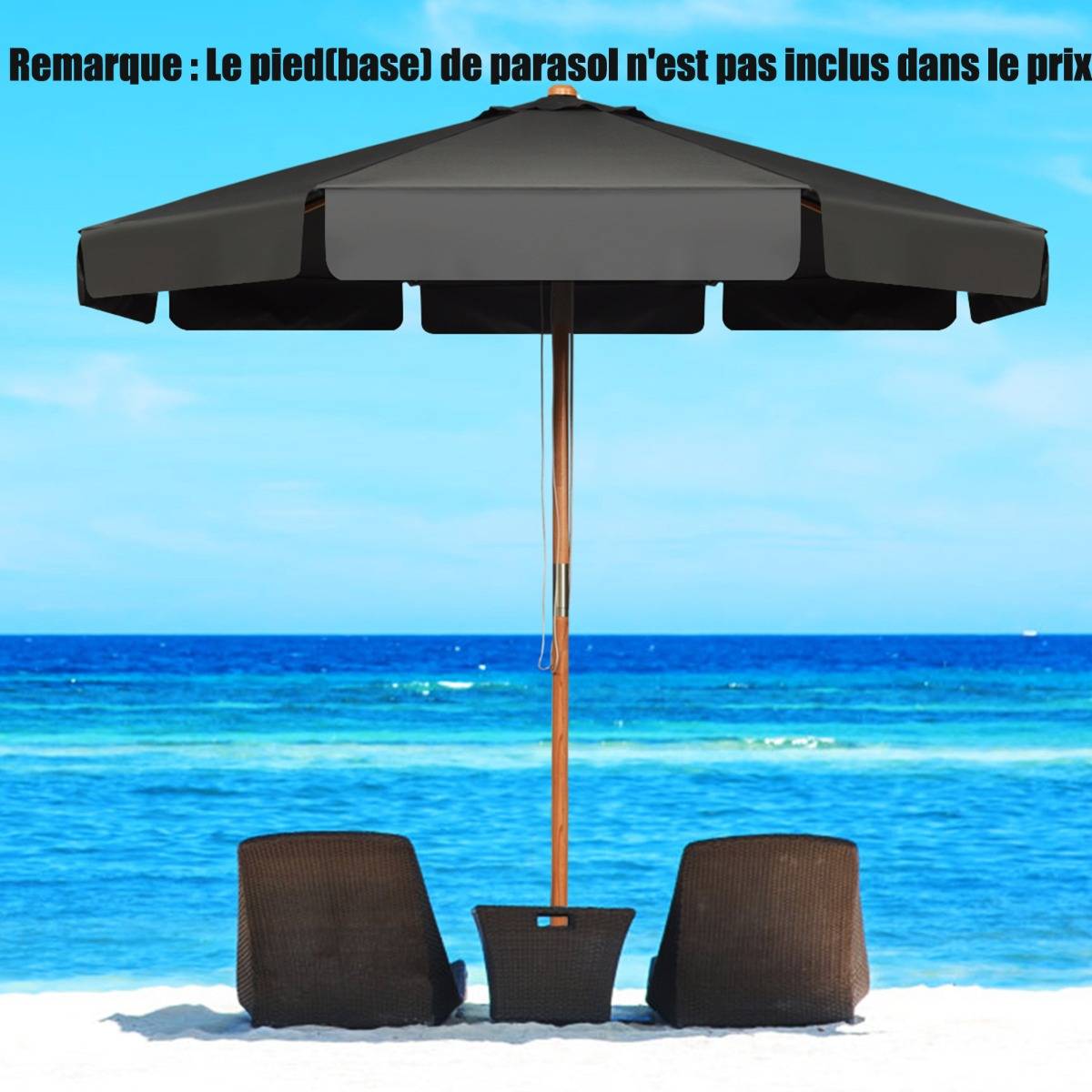 Maison Chic - Parasol Inclinable Ø300x253CM avec Manivelle Anti-UV Protection Solaire Toile Polyester - Image 4