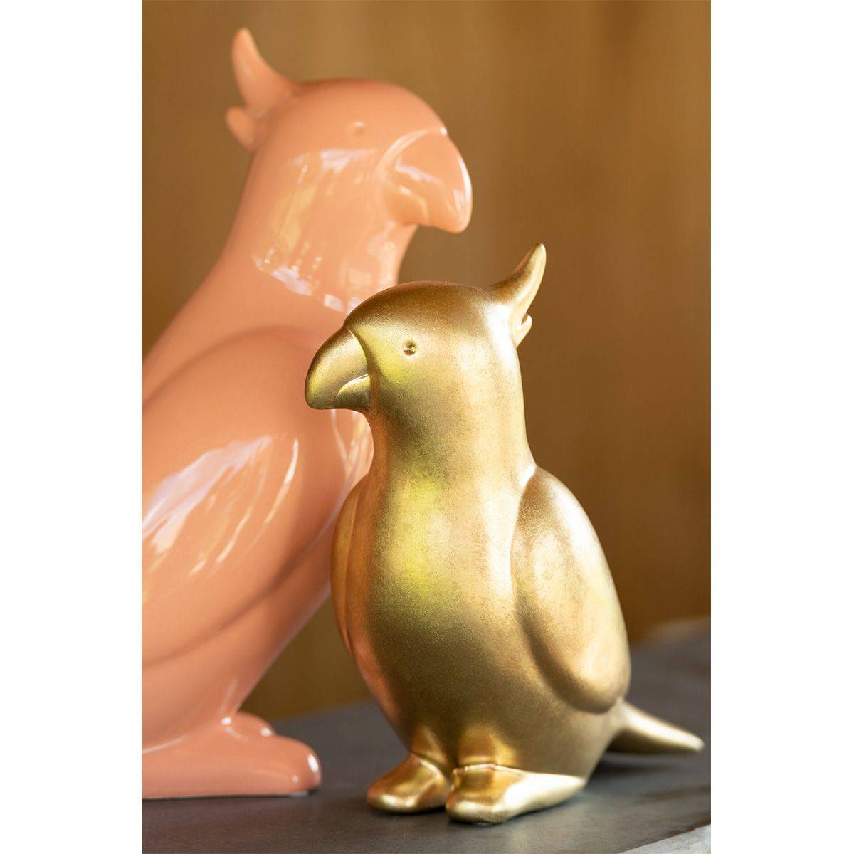 Statuette Déco "Perroquet" 24cm Or - Image 2