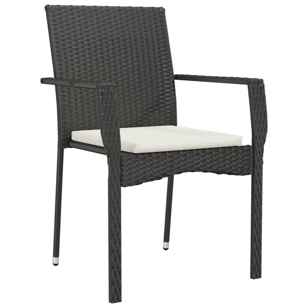Salon de Jardin 4 Personnes Résine Tressée Noire, Table Carrée en Bois d'Acacia 90cm – ComfortXL Outdoor Living - Image 5
