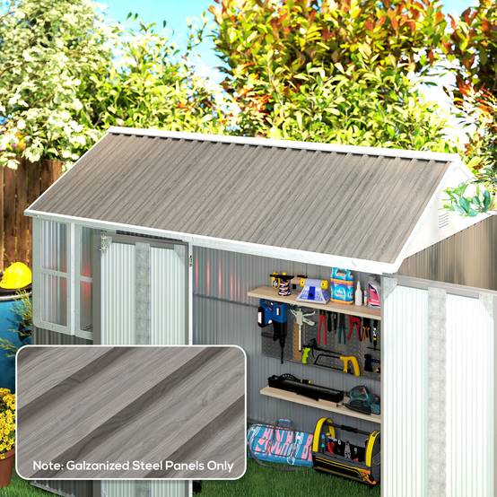 ComfortXL - Panneaux de toiture acier galvanisé bardage extérieur abris garages 129x45cm gris clair - ComfortXL Outdoor Living - Image 3