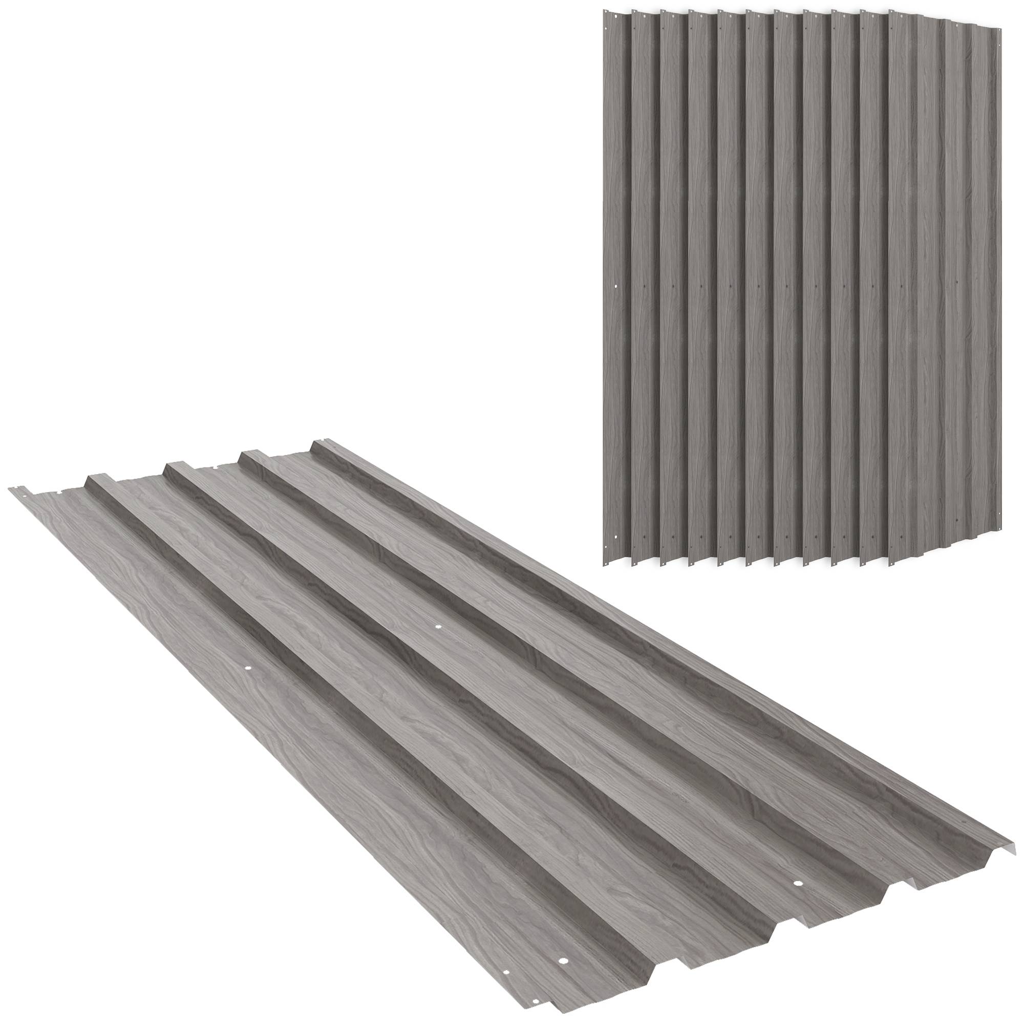 ComfortXL - Panneaux de toiture acier galvanisé bardage extérieur abris garages 129x45cm gris clair - ComfortXL Outdoor Living - Image 2