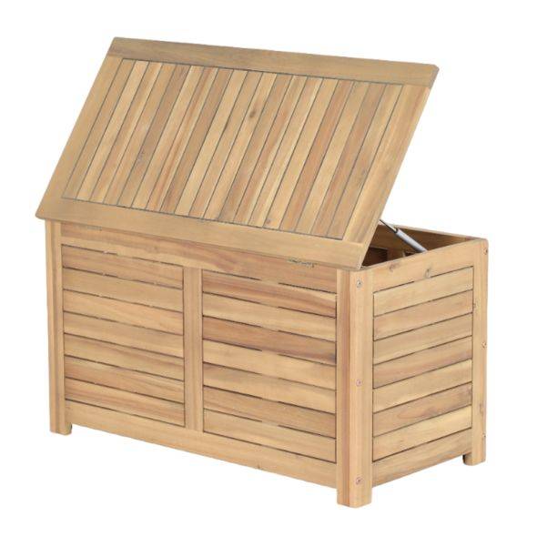 Beau Rivage - Coffre de jardin TERA en bois d'acacia blanchi FSC 90x45x50 cm Beau Rivage - Imagen 6