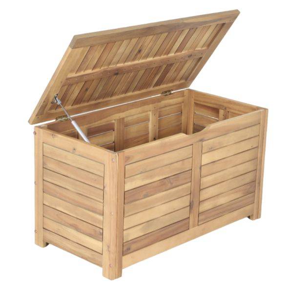 Beau Rivage - Coffre de jardin TERA en bois d'acacia blanchi FSC 90x45x50 cm Beau Rivage - Imagen 4