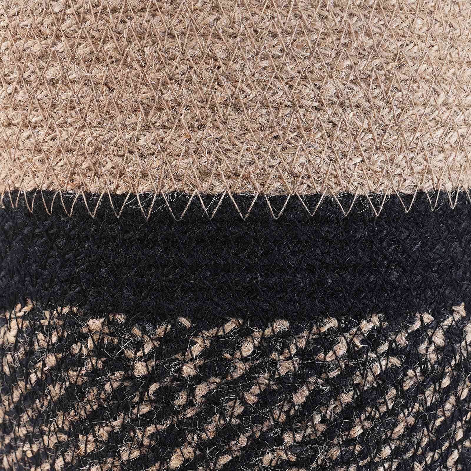 Ensemble de 2 pots à plantes jute naturel et noir 21 x 21 x 21 cm - PANGIVO - Image 4