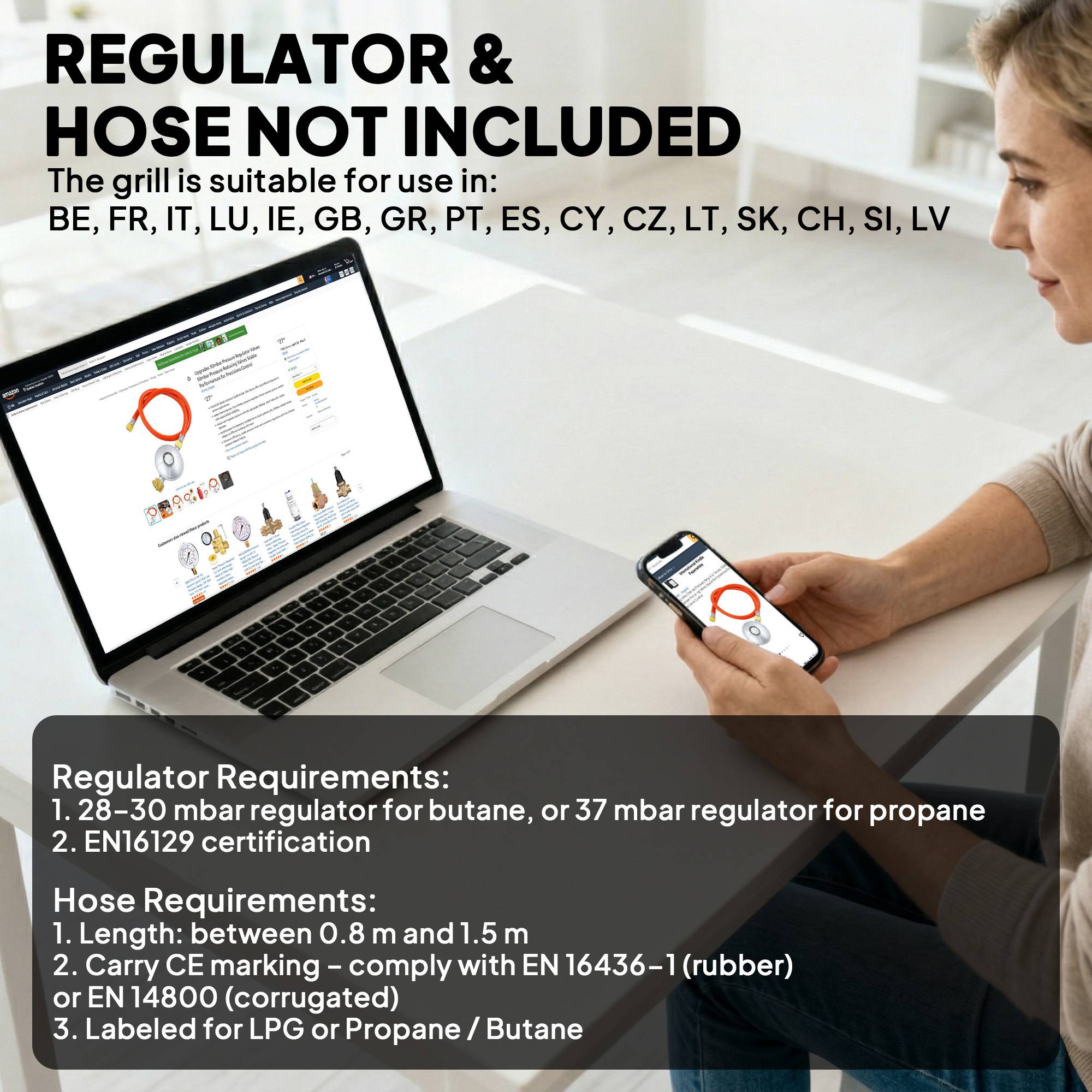 Plancha à gaz acier émaillé noir 44 x 44.5 x 19 cm - PANGIVO - Image 10