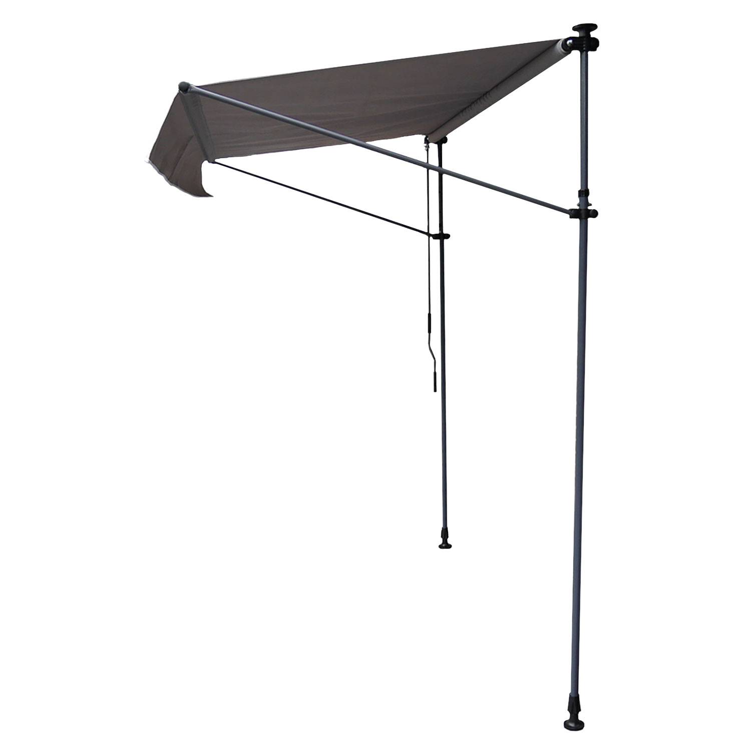 Store banne pour balcon CHENE 3 × 1,2m - Toile grise et structure grise - HAPPY GARDEN - Imagen 6