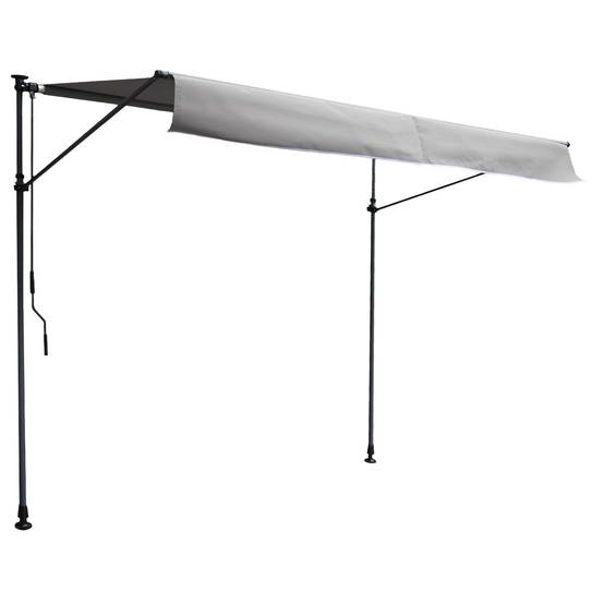 Store banne pour balcon CHENE 3 × 1,2m - Toile grise et structure grise - HAPPY GARDEN - Imagen 1