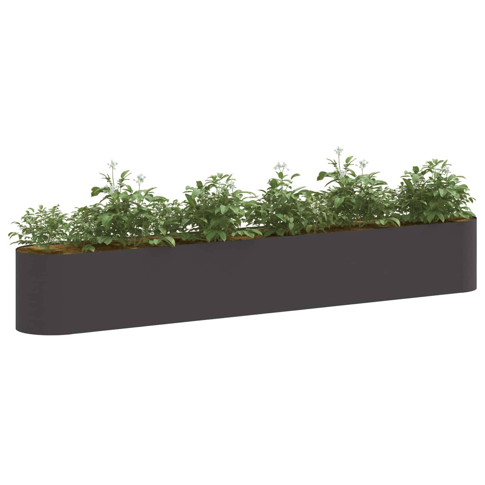 ComfortXL - Carré potager acier extérieur légumes herbes base ouverte 280x40x40cm noir - ComfortXL Outdoor Living - Image 3