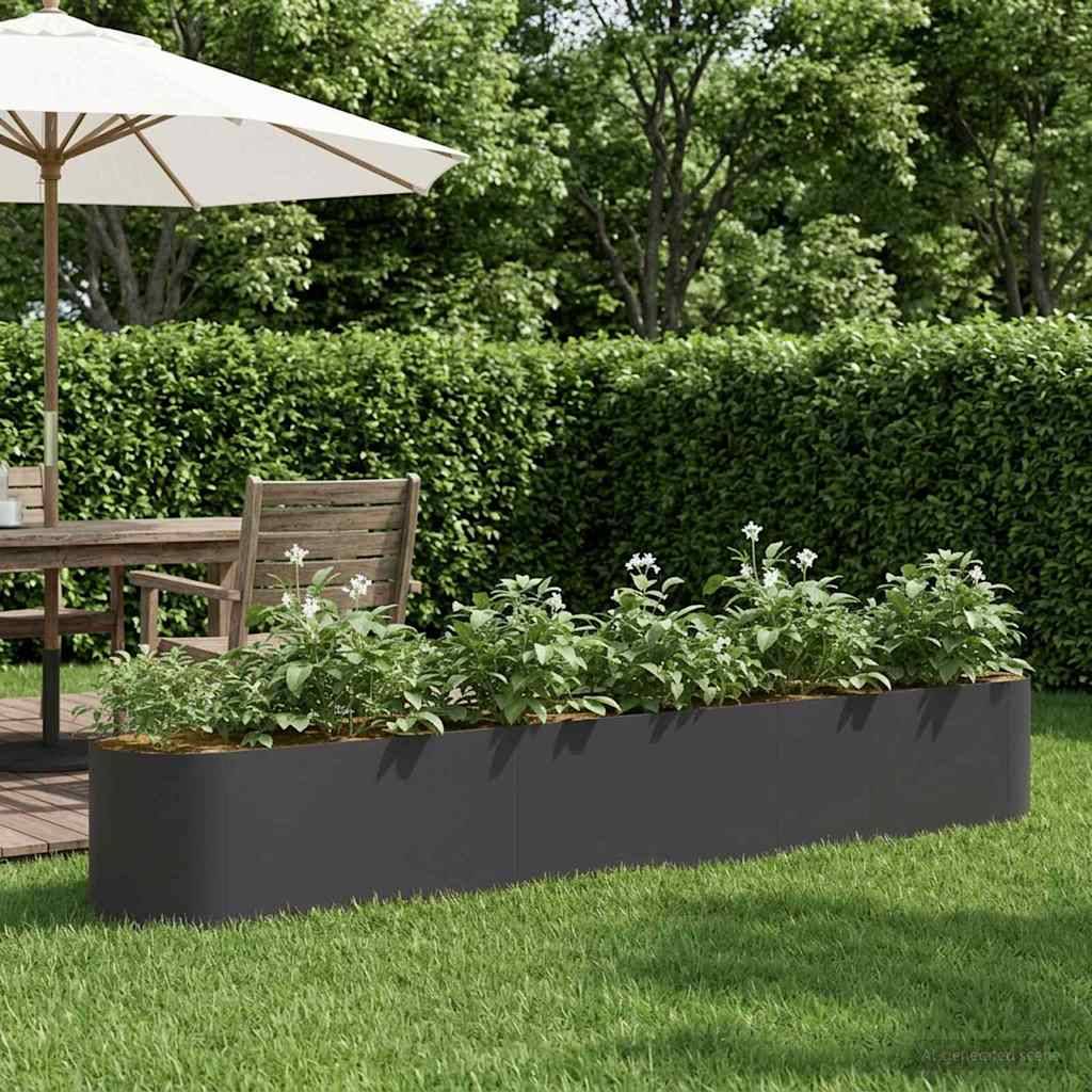 ComfortXL - Carré potager acier extérieur légumes herbes base ouverte 280x40x40cm noir - ComfortXL Outdoor Living