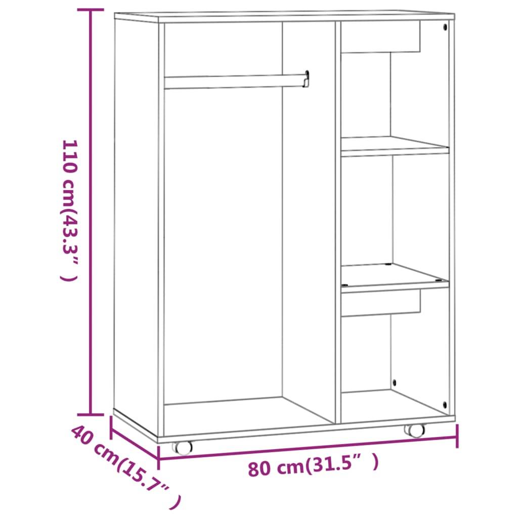 Vidaxl - Garde-robe Sonoma gris 80x40x110 cm Bois d'ingénierie - vidaXL - Imagen 6
