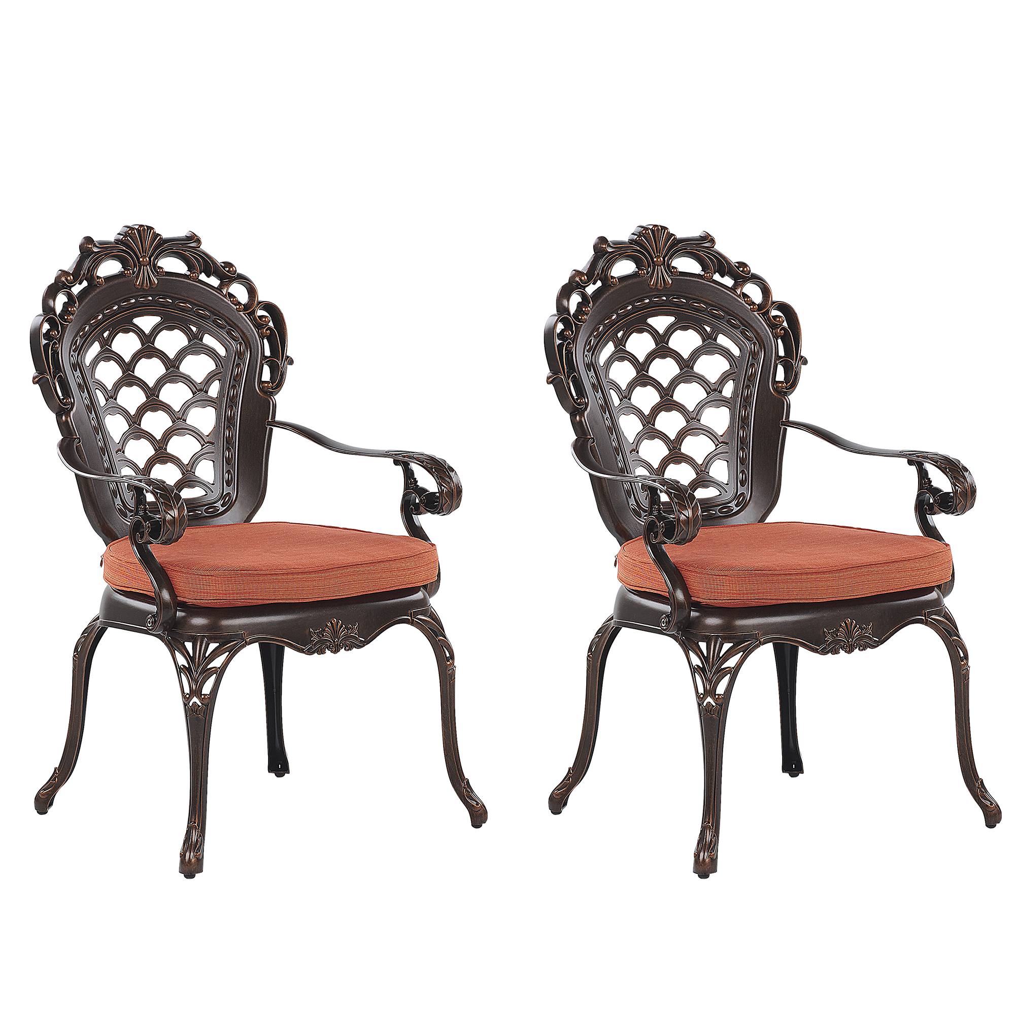 Beliani - Chaise de jardin Aluminium Marron foncé LIZZANO - Beliani - Imagen 2