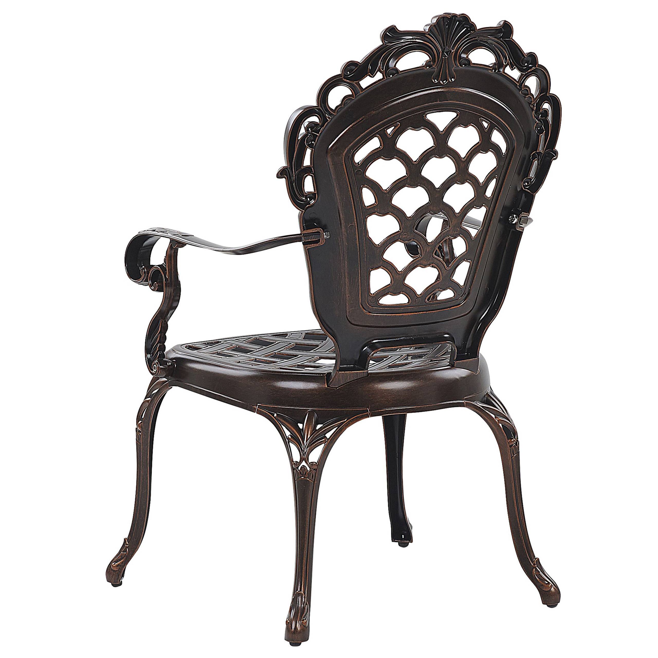 Chaise de jardin Aluminium Marron foncé LIZZANO - Beliani - Image 5