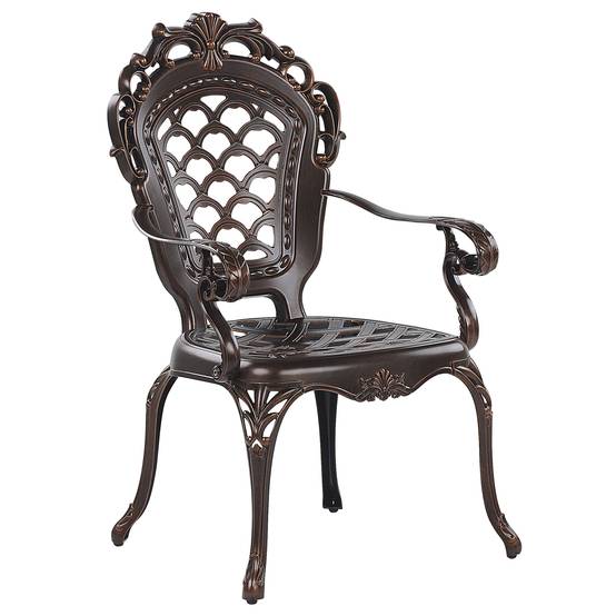 Chaise de jardin Aluminium Marron foncé LIZZANO - Beliani - Image 3