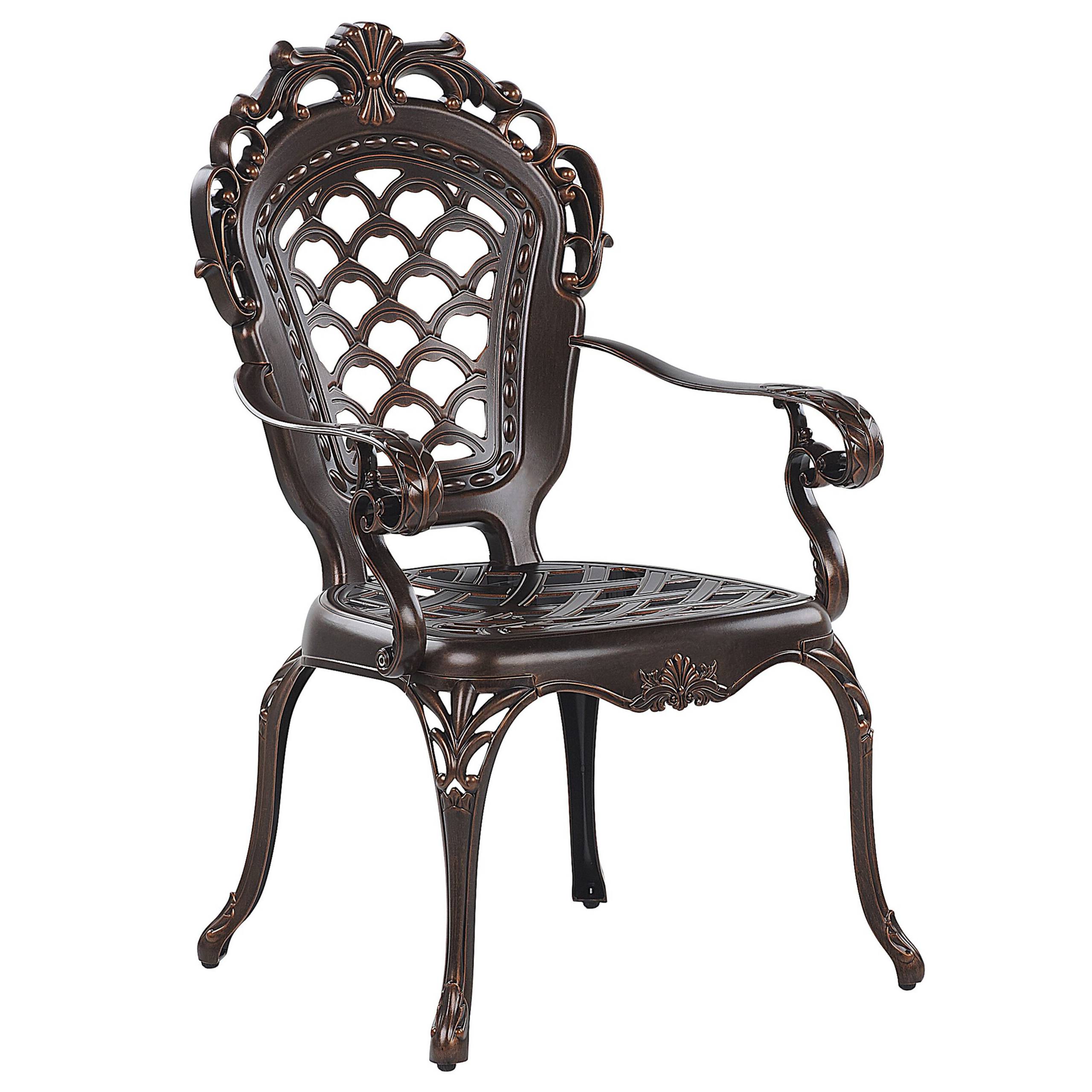 Chaise de jardin Aluminium Marron foncé LIZZANO - Beliani - Image 3