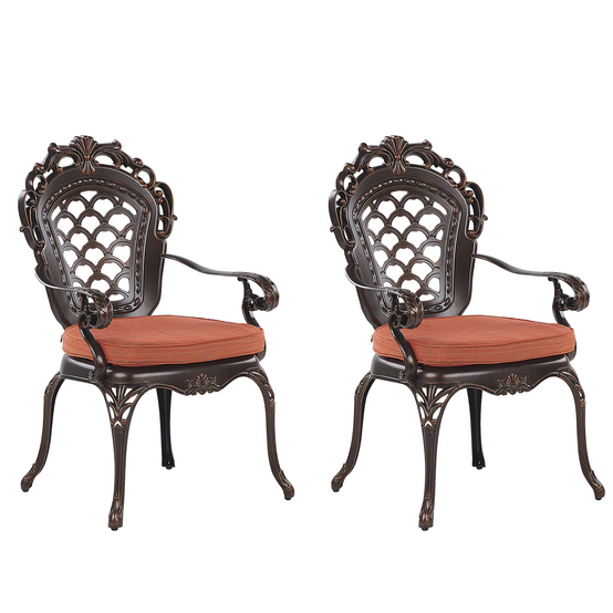 Chaise de jardin Aluminium Marron foncé LIZZANO - Beliani - Image 1