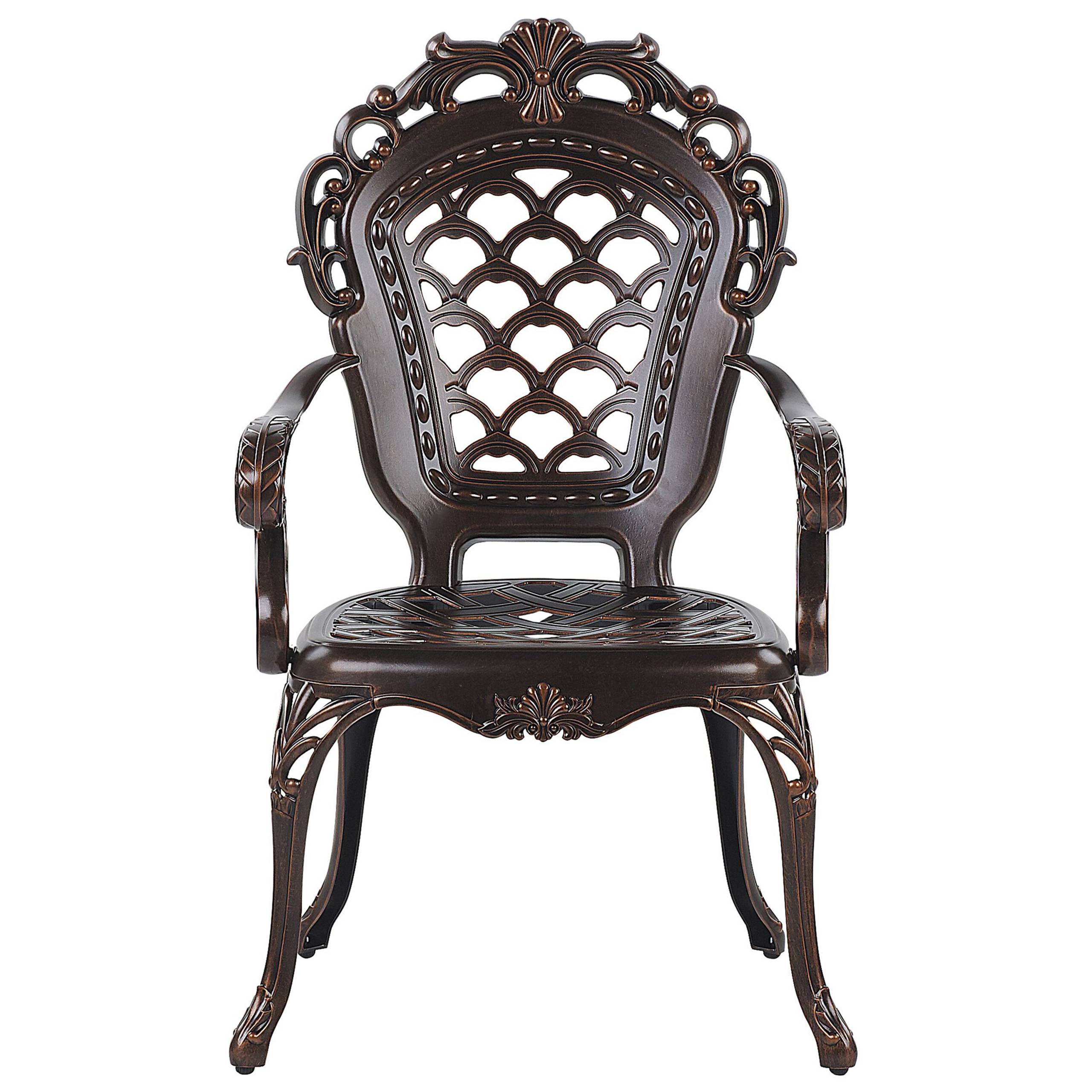 Beliani - Chaise de jardin Aluminium Marron foncé LIZZANO - Beliani - Imagen 5
