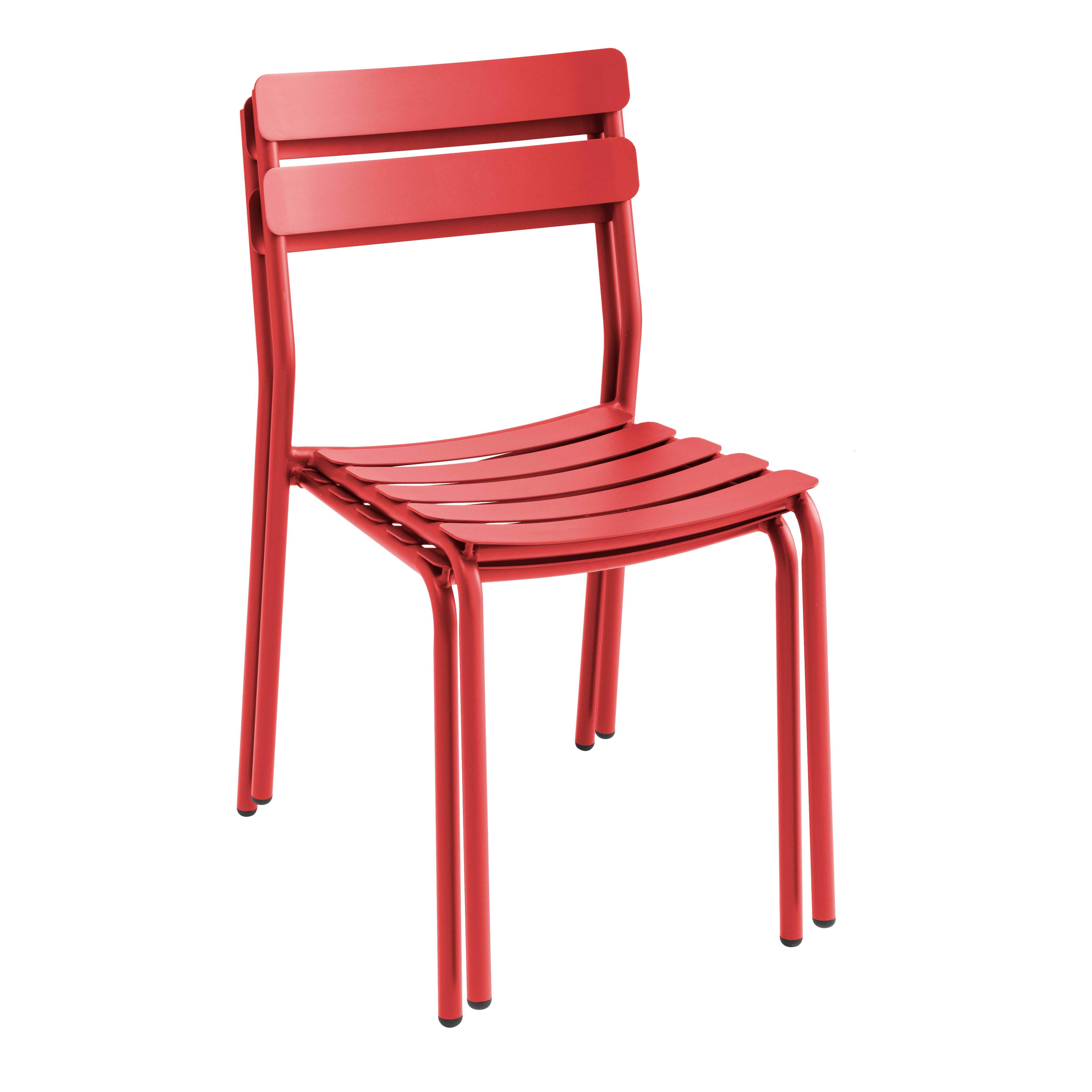 Oviala - Ensemble table de terrasse 70cm et 2 chaises rouge foncé Almada - Oviala - Imagen 6