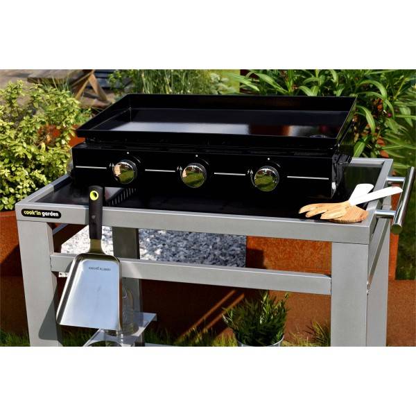 Cook in Garden - Plancha à gaz 3 brûleurs 6 kW 59 × 34 cm pour 8 personnes 3B Cook’in Garden - Imagen 2