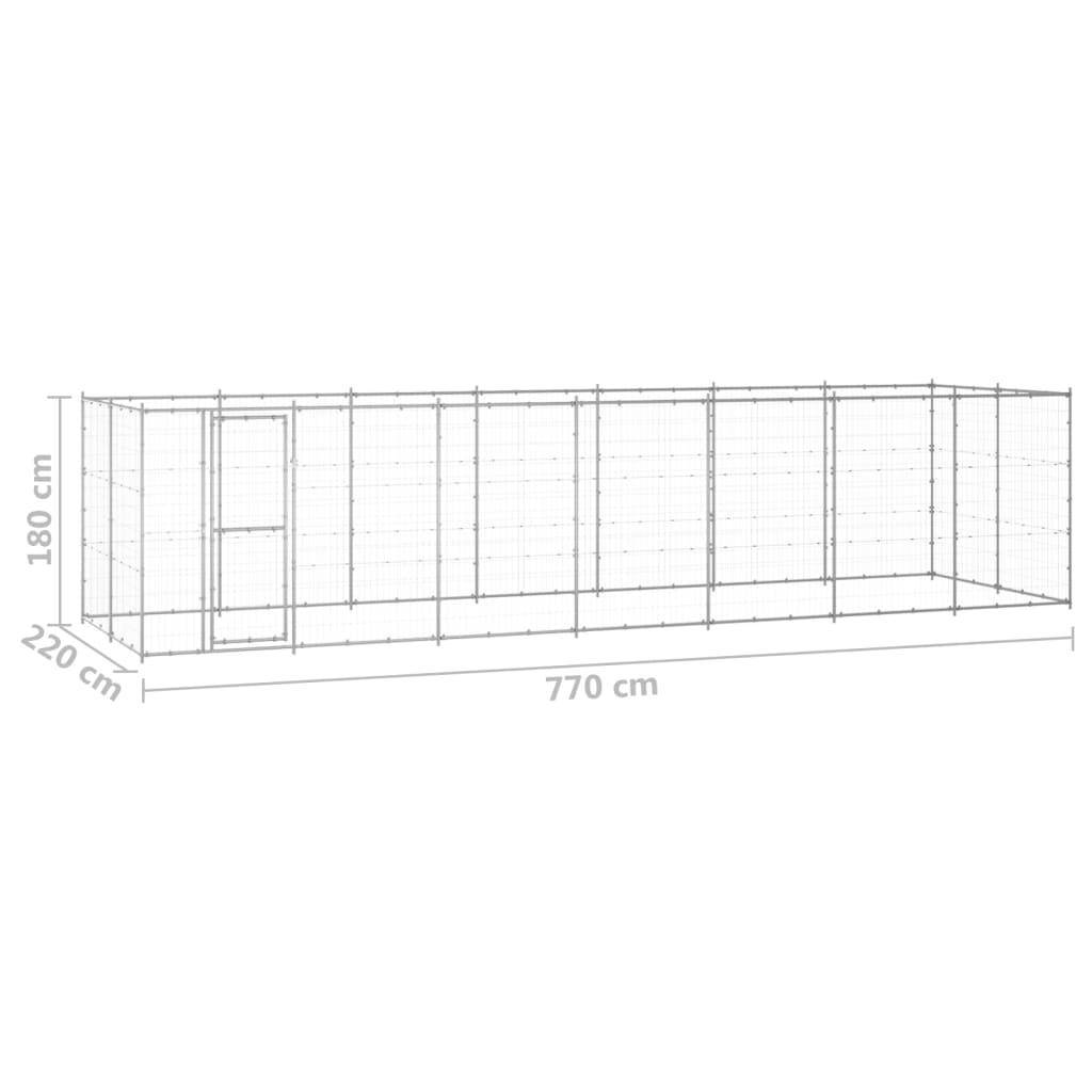 Helloshop26 - Chenil extérieur cage enclos parc animaux chien extérieur acier galvanisé 16,94 m² - Imagen 6