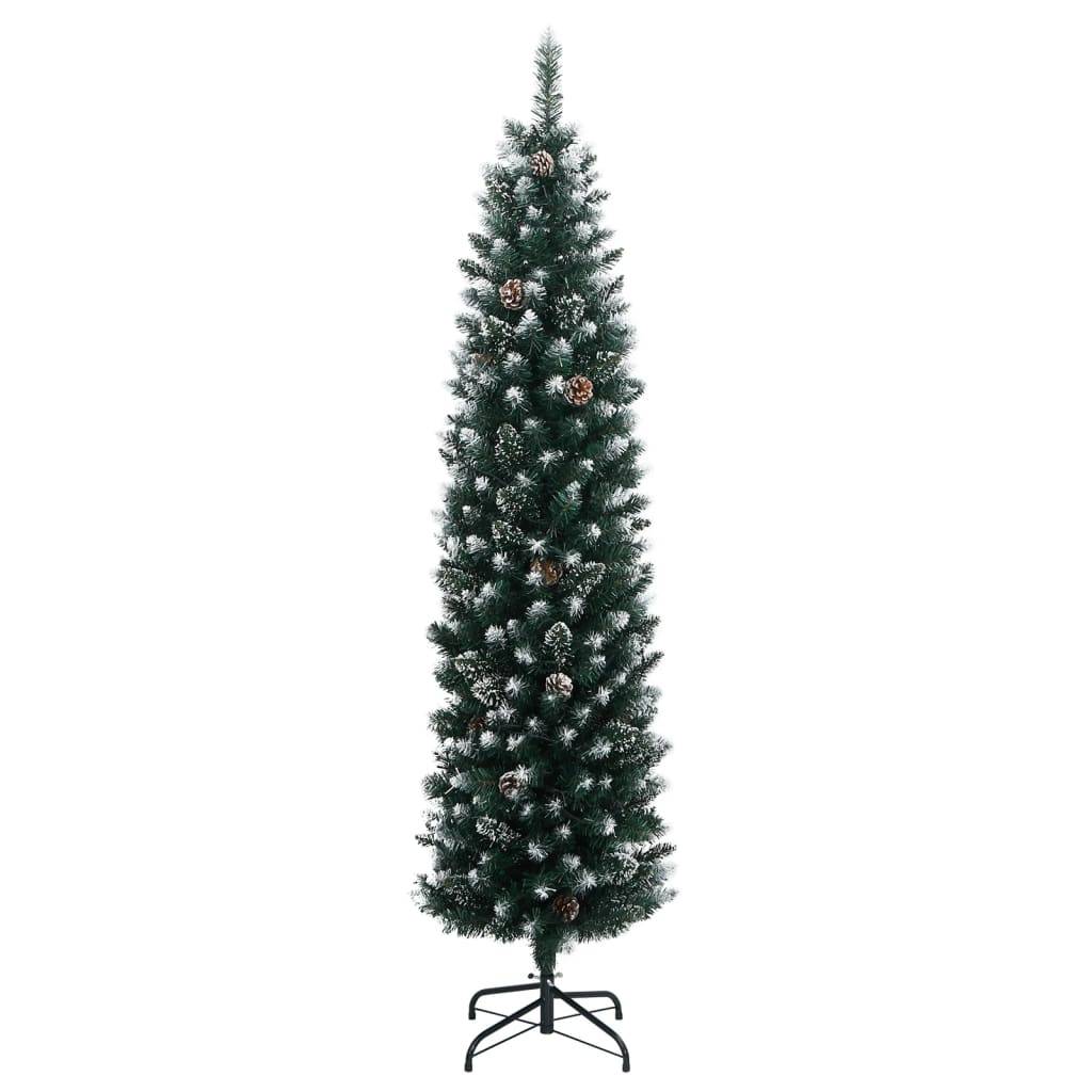 ComfortXL - Grand sapin de Noël artificiel slim PVC 300 LED pour intérieur Vert enneigé 240 cm – ComfortXL Outdoor Living - Image 2