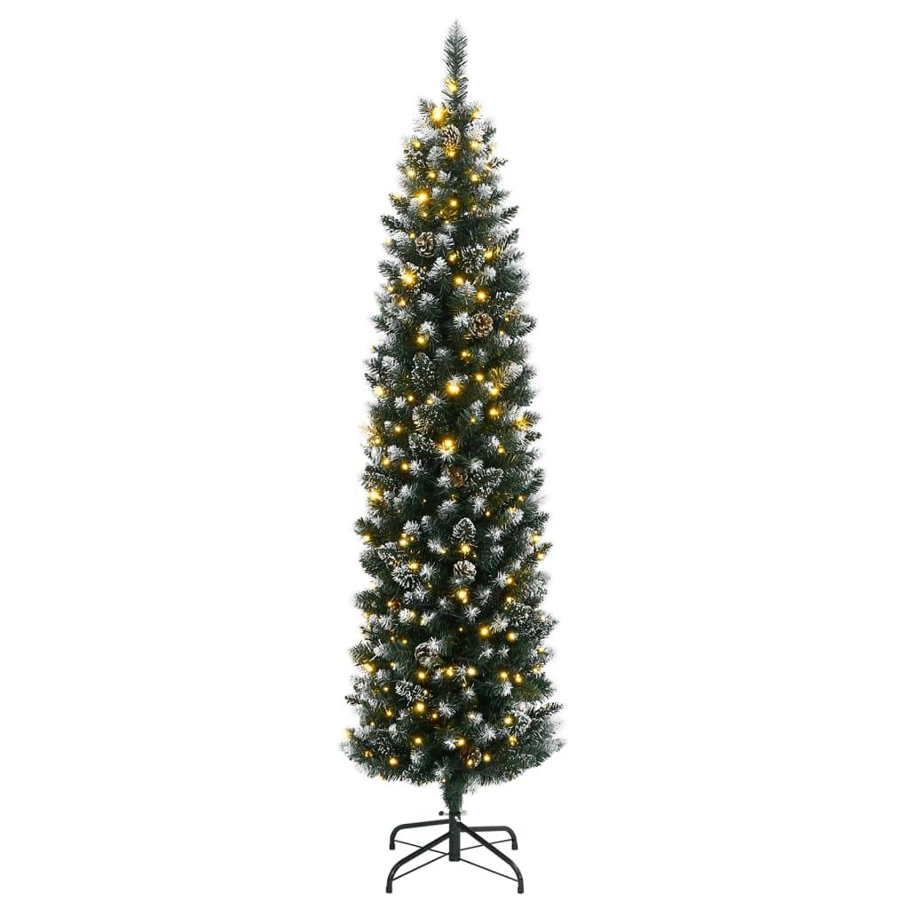 ComfortXL - Grand sapin de Noël artificiel slim PVC 300 LED pour intérieur Vert enneigé 240 cm – ComfortXL Outdoor Living - Image 3