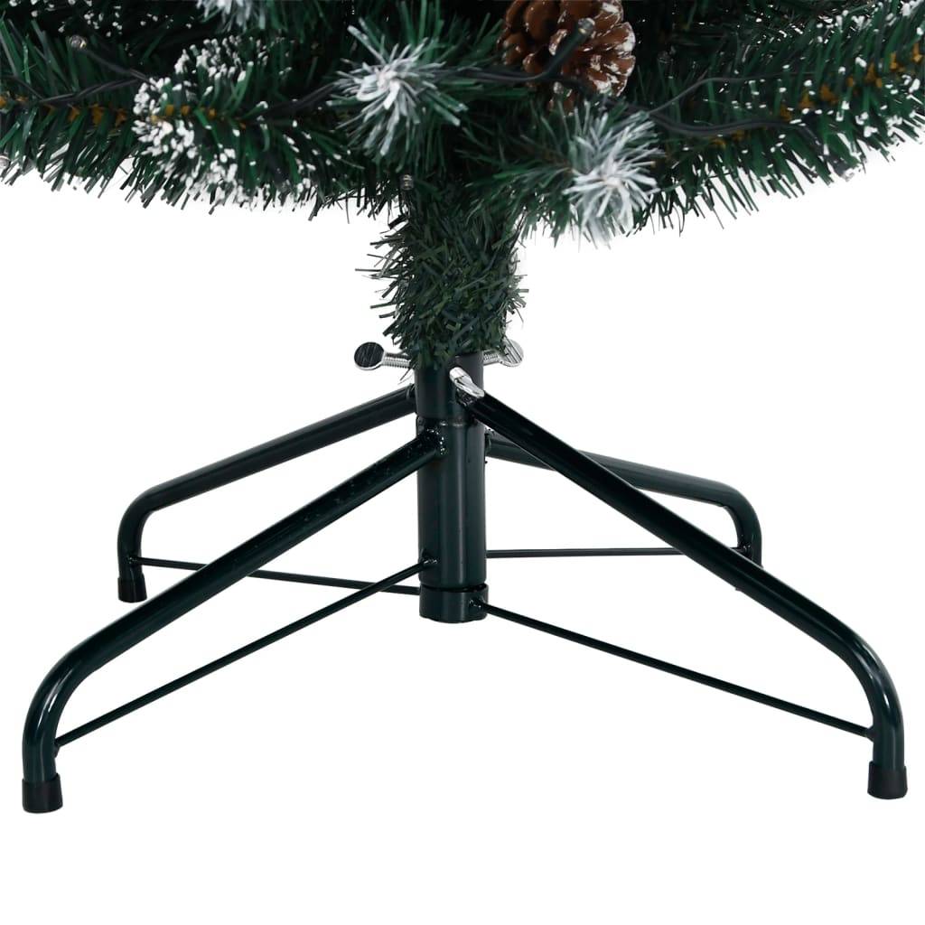 ComfortXL - Grand sapin de Noël artificiel slim PVC 300 LED pour intérieur Vert enneigé 240 cm – ComfortXL Outdoor Living - Image 9