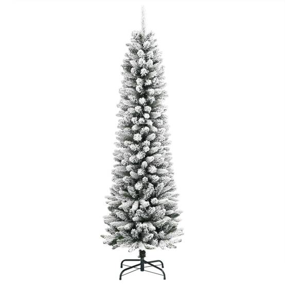 ComfortXL - Sapin de Noël Artificiel Mince Floqué PVC/PE Décoration d'Hiver Blanc 120 cm – ComfortXL Outdoor Living - Image 2