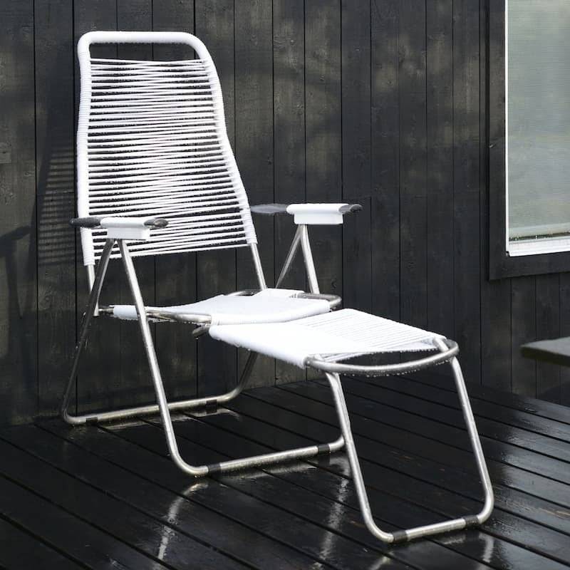 Fiam - Fauteuil Relax SPAGHETTI Aluminium BRUT PVC BLANC 127/168x60x73/108 cm FIAM - Imagen 5