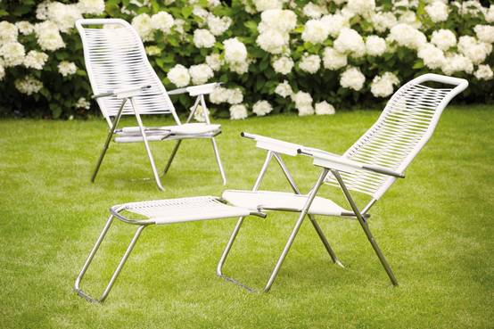 Fiam - Fauteuil Relax SPAGHETTI Aluminium BRUT PVC BLANC 127/168x60x73/108 cm FIAM - Image 4