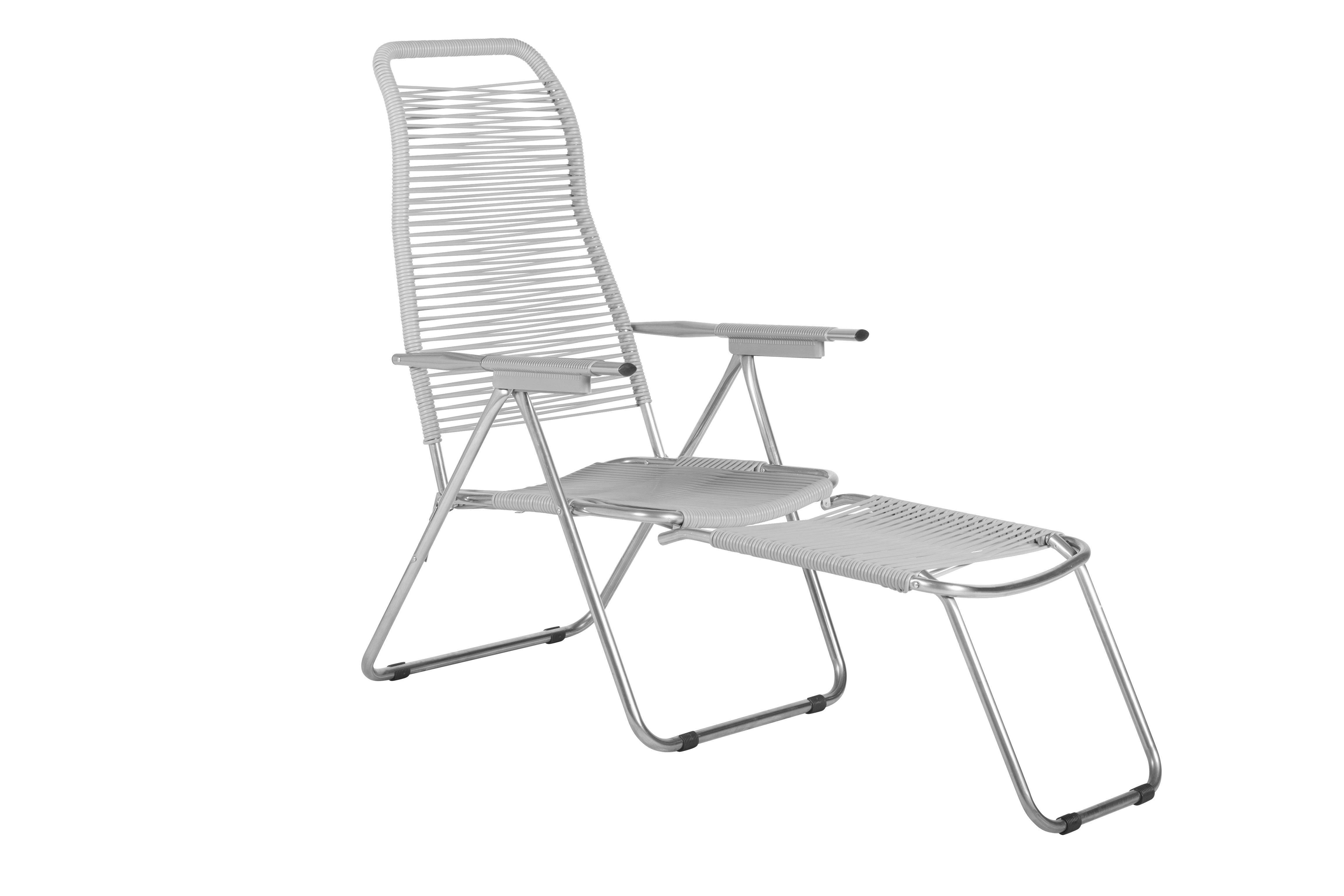 Fiam - Fauteuil Relax SPAGHETTI Aluminium BRUT PVC BLANC 127/168x60x73/108 cm FIAM - Imagen 1