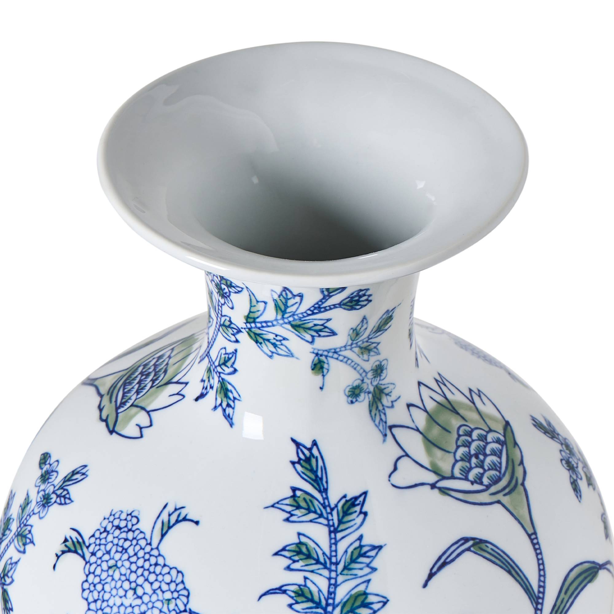 Beliani - Vase à fleurs Porcelaine Blanc/bleu BERGA - 17x17x36- Beliani - Image 4