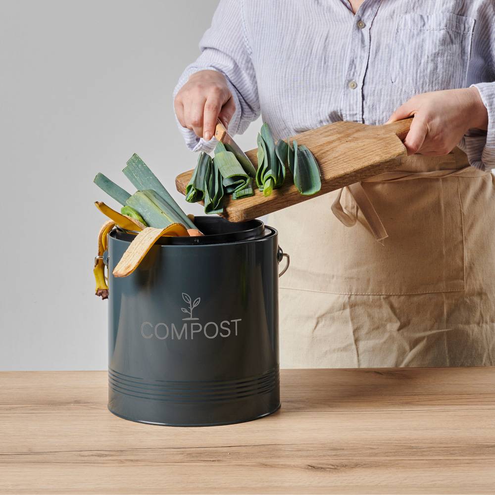 Guillouard - Cubo compost redondo gris oscuro 8L - Imagen 3