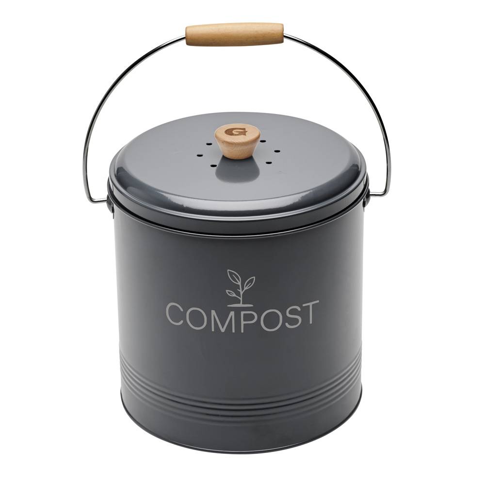 Guillouard - Cubo compost redondo gris oscuro 8L - Imagen 2