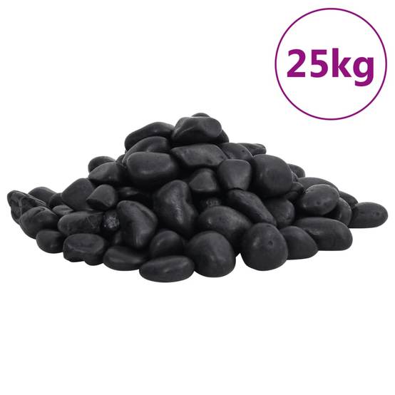 Galets Décoratifs Noirs Pierres Naturelles pour Jardin & Aquarium Aménagement Paysager 2-5 cm 25 kg - ComfortXL Outdoor Living - Image 2