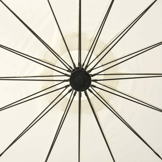 Parasol suspendu mât bois blanc sable 330 x 240 cm - PANGIVO - Image 4