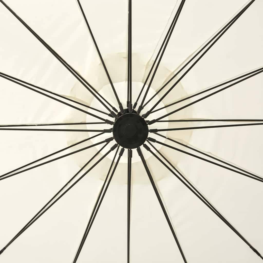Parasol suspendu mât bois blanc sable 330 x 240 cm - PANGIVO - Image 4