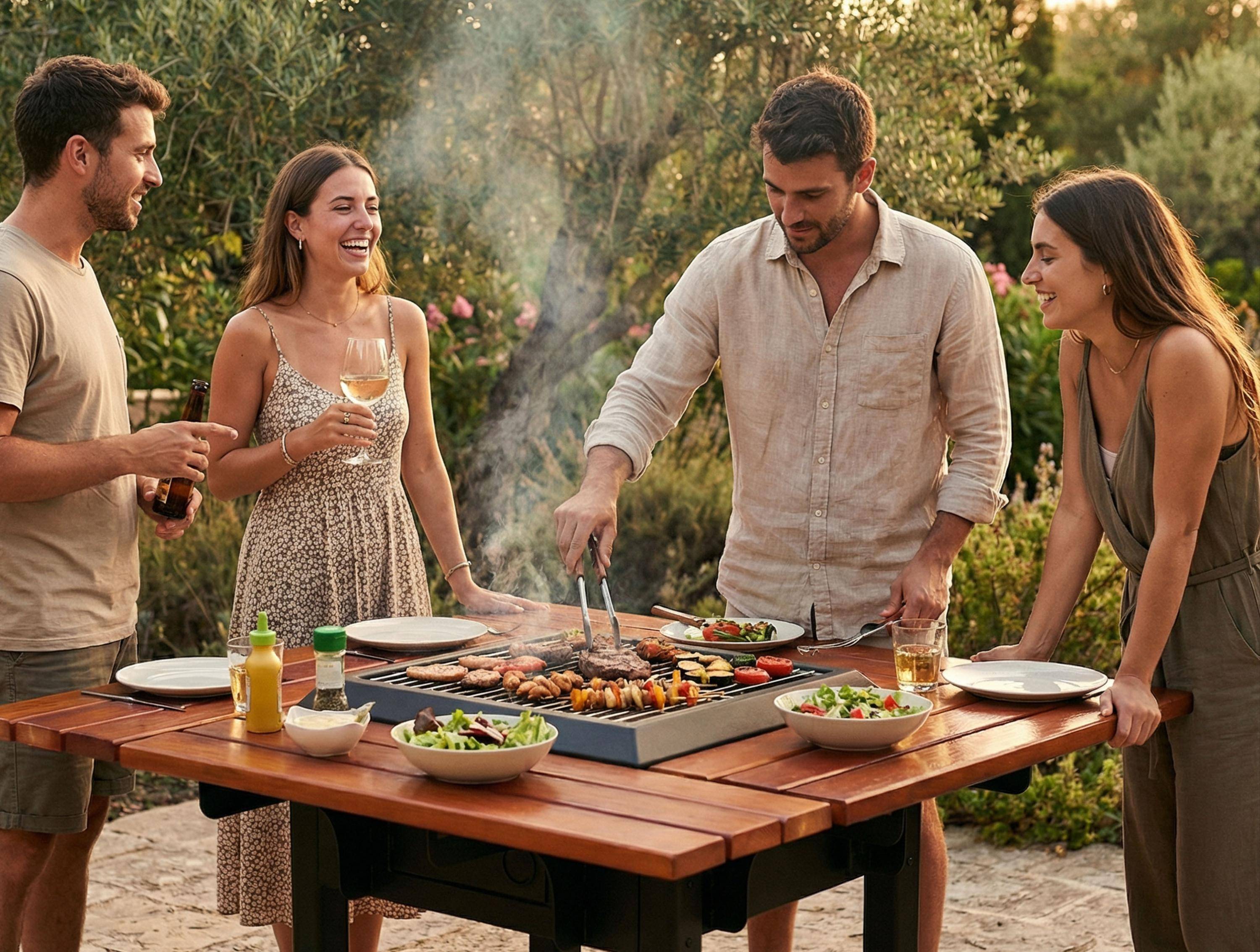 Purline - Barbecue charbon acier corten avec table en bois EFP54 – Purline - Image 4