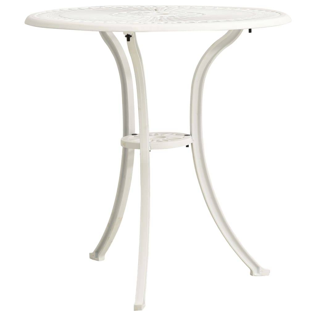 Table de jardin | Table d'extérieur Blanc 62x62x65 cm Aluminium coulé - Image 1