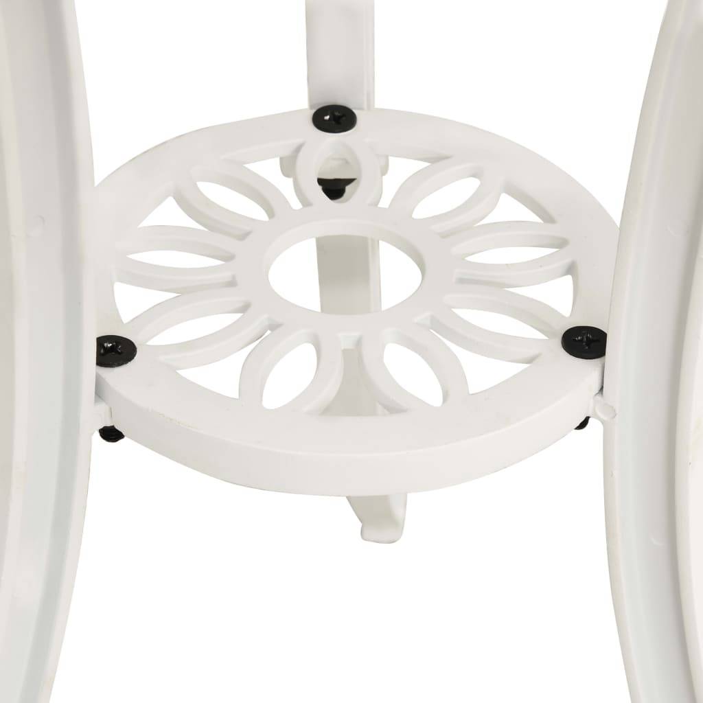 Table de jardin | Table d'extérieur Blanc 62x62x65 cm Aluminium coulé - Image 5