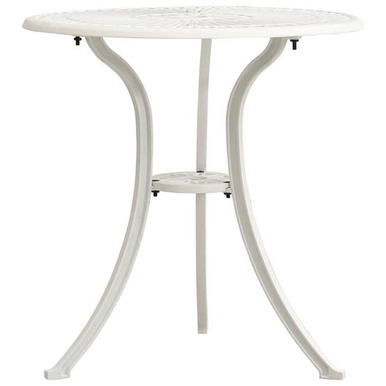 Table de jardin | Table d'extérieur Blanc 62x62x65 cm Aluminium coulé - Image 2