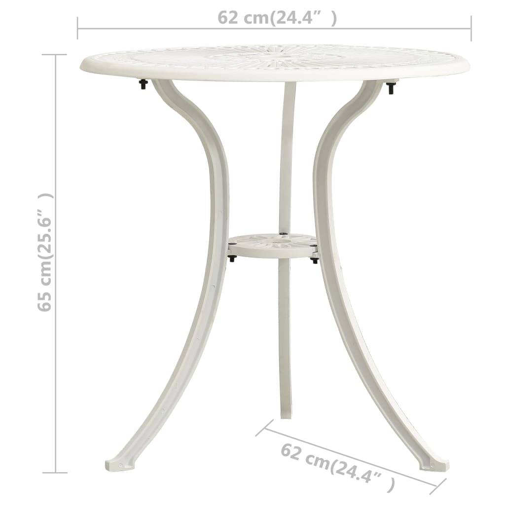 Table de jardin | Table d'extérieur Blanc 62x62x65 cm Aluminium coulé - Image 6