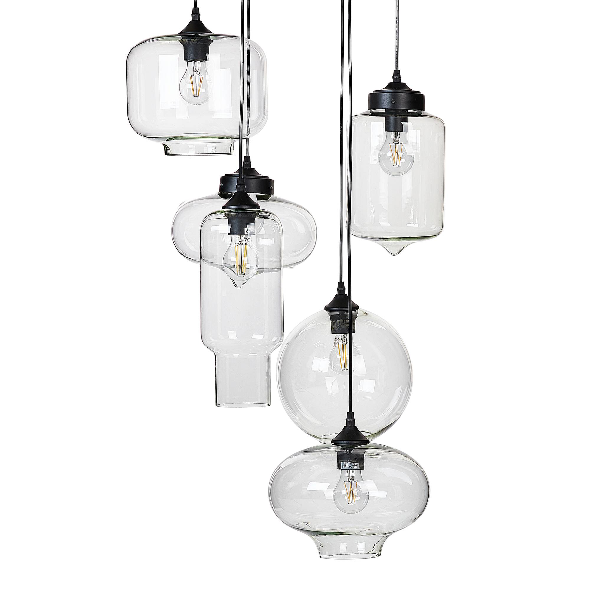 Beliani - Lampe suspension Verre Transparent BEMBOKA - 40x26x155- Beliani - Image 2