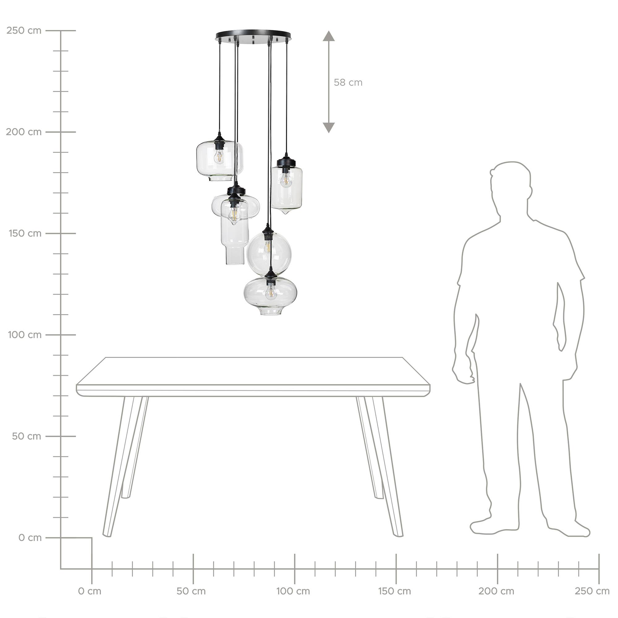 Beliani - Lampe suspension Verre Transparent BEMBOKA - 40x26x155- Beliani - Image 8