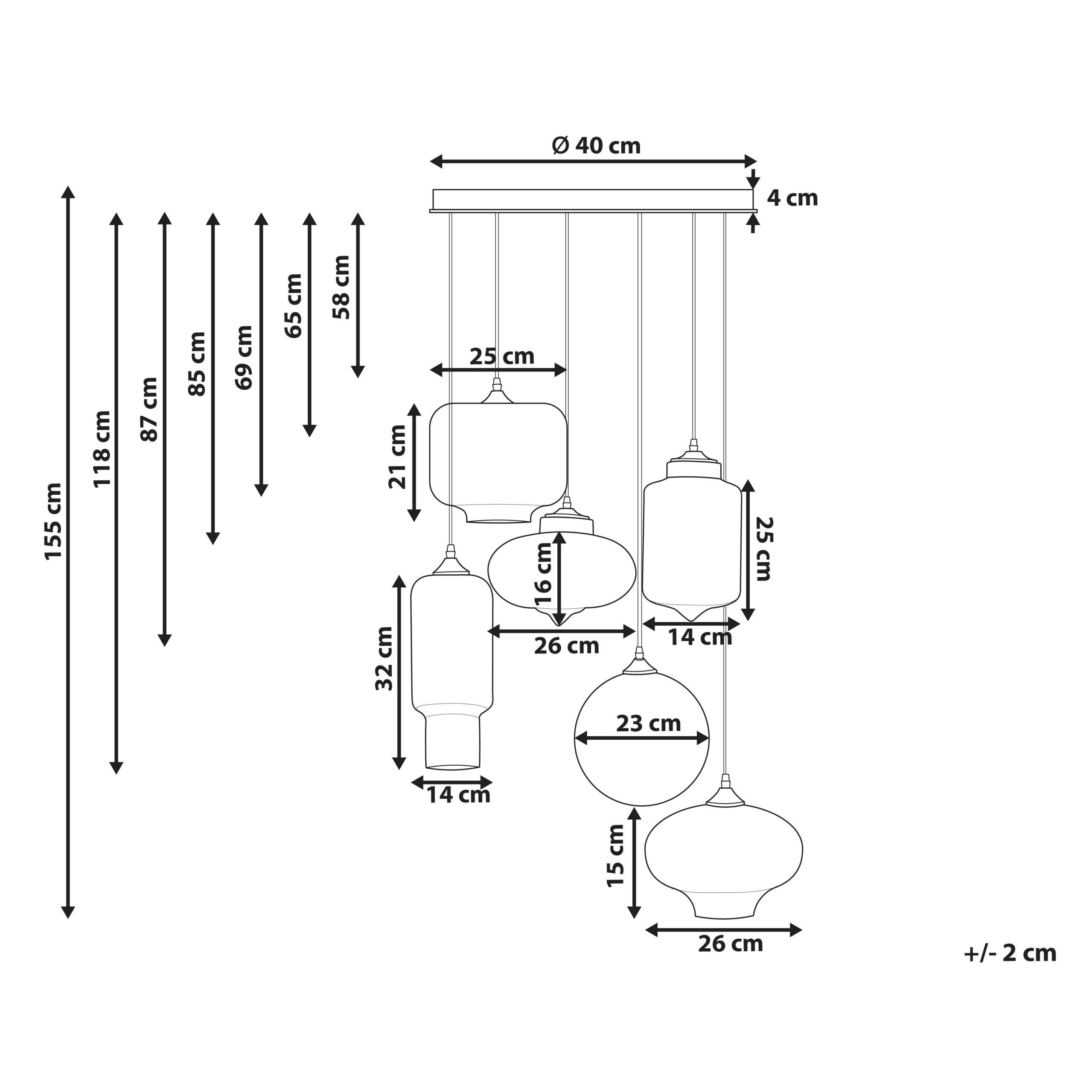 Beliani - Lampe suspension Verre Transparent BEMBOKA - 40x26x155- Beliani - Image 3
