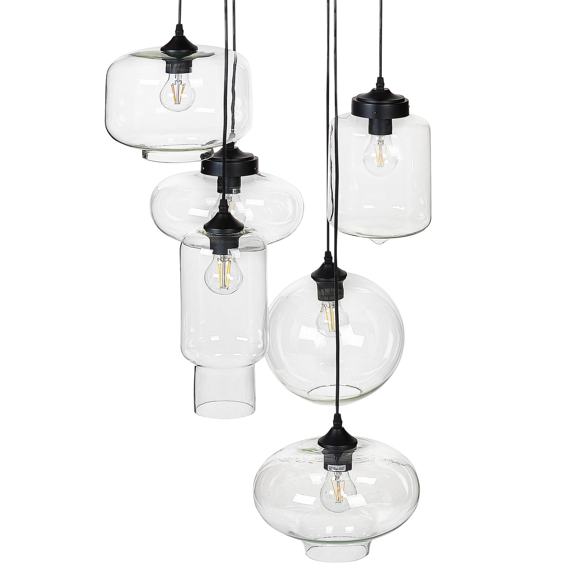 Beliani - Lampe suspension Verre Transparent BEMBOKA - 40x26x155- Beliani - Image 4