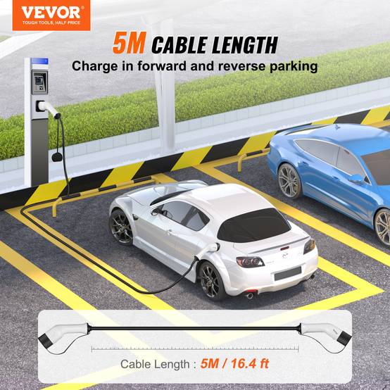 Vevor - VEVOR Câble recharge EV Type 2, 32A 7kW, 5m, IP66, avec sac, pour véhicule électrique/hybride. - Image 2