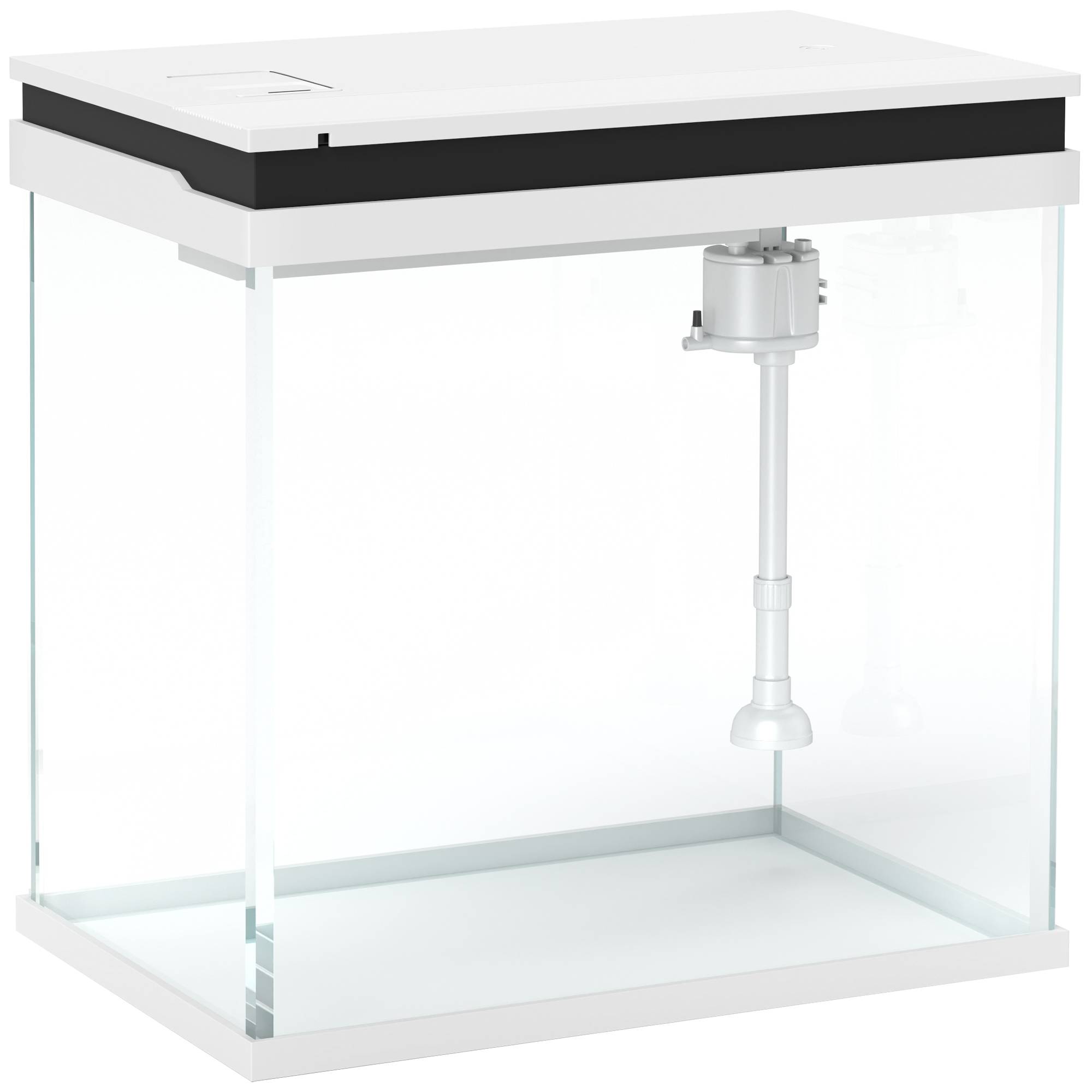 ComfortXL - Aquarium 26 L en verre et ABS blanc 38 x 26 x 38 cm avec éclairage LED multicolore filtre et pompe à eau - Image 10
